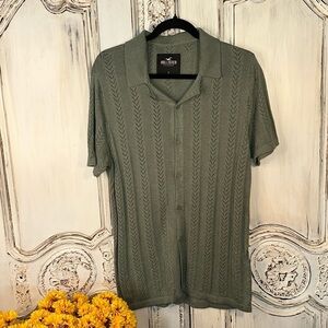 Men’s Hollister Lightweight Knit Short Sleeve cardigan Sweater Size S